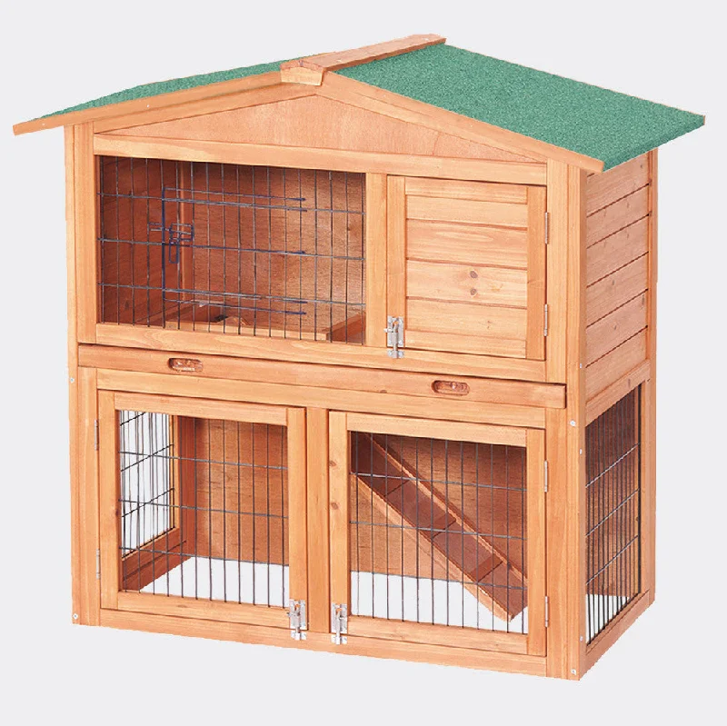 Pet-safe wood polish-2-Story Luxury Rabbit Hutch Wood Pet House Guinea Pig, Hamster