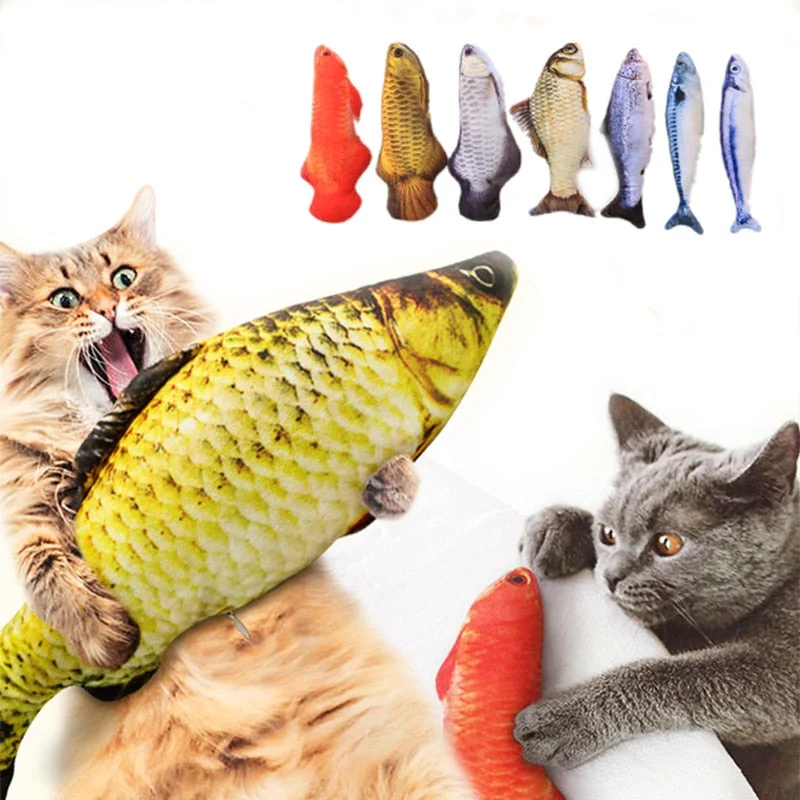 Buoyant pet swim vest-3D Fish Shape Soft Plush Pillow for Cat - 5 Pcs Set