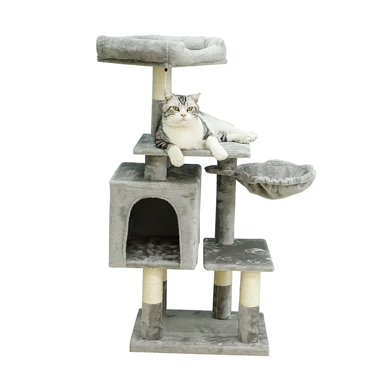 Eco-friendly pet chew set-43-inch faux fur cat tree