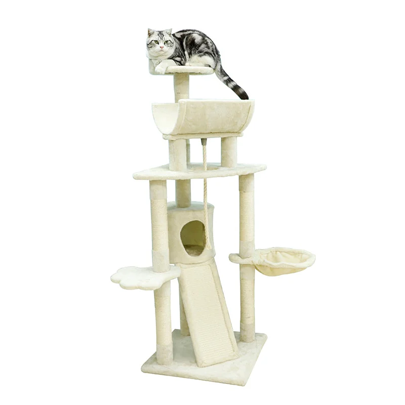 Herbal cat relaxation drops-56-inch chic multifunctional cat tree