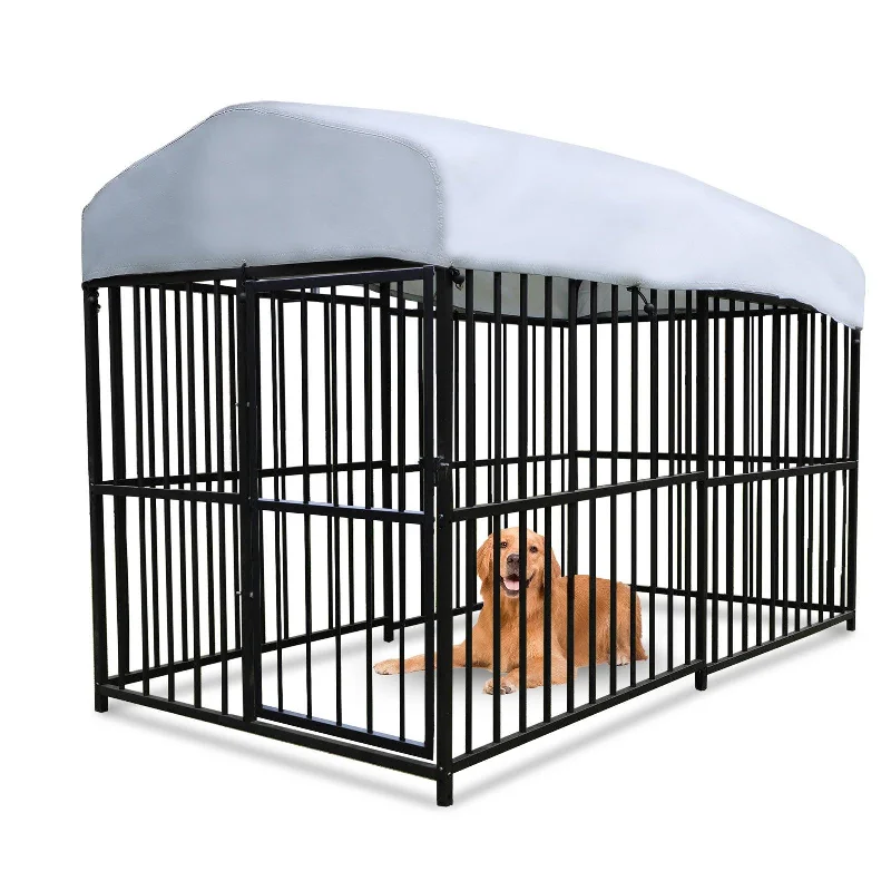 Multi-tier cat tree tower-7.8'x4'x5' Large Dog Outdoor Kennel Pet Playpen with Waterproof Cover and Secure Lock, Black