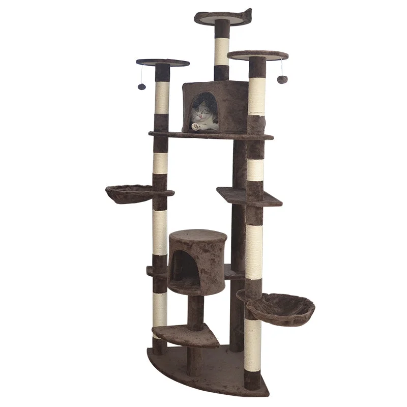 Wooden bird feeding tray-81-inch extra-large cat tree/activity center