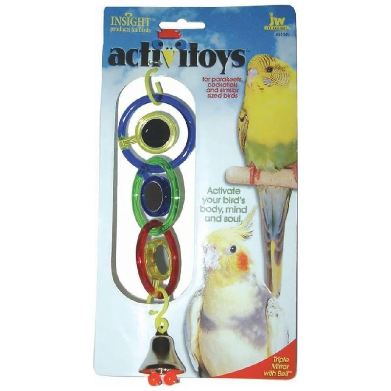 Printed pet neck bandana-ACTIVITOYS TRIPLE MIRROR BIRD TOY