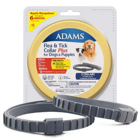 Steel-framed dog kennel-Adams™ Flea & Tick Collar Plus for Dogs & Puppies (2-Pack)