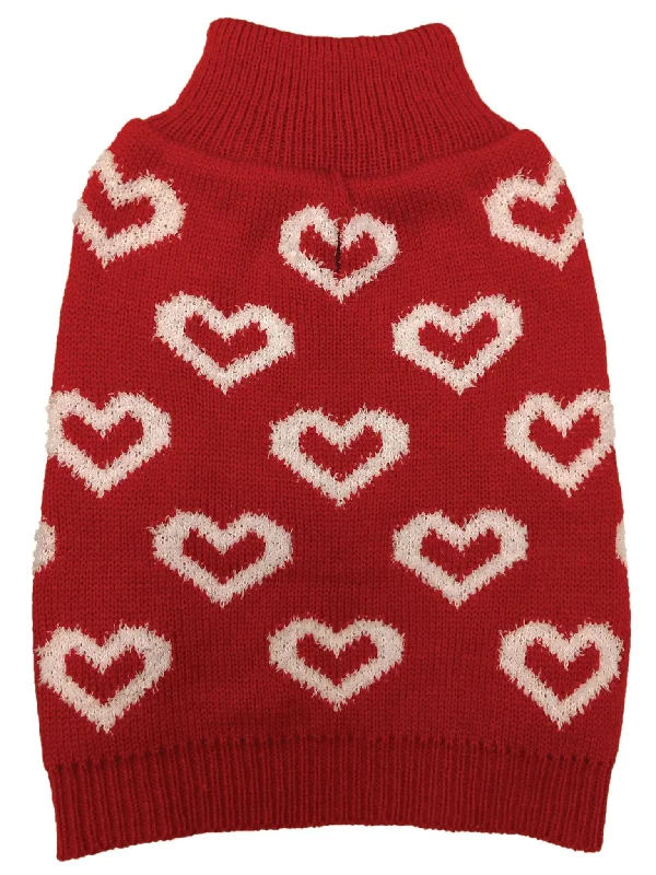 Reversible pet sun cap-All Over Hearts Dog Sweater