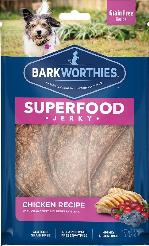 Padded pet adventure pack-Barkworthies Chicken with Cranberry & Blueberry Superfood Jerky Dog Treats