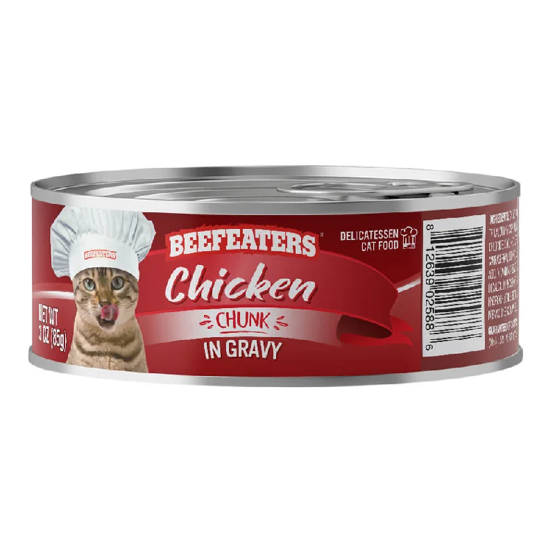 Long-lasting pet water bottle-Beefeaters Chunk Gravy Wet Cat Food, Case of 24