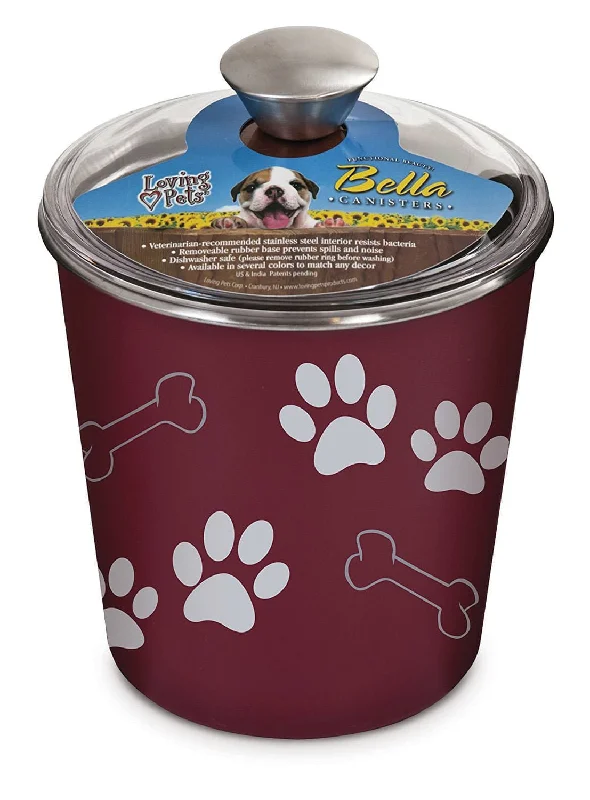 Memory foam dog mattress-Loving Pets Bella Dog and Cat Treat Canister, Merlot