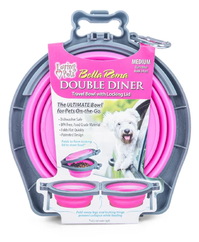 Herbal dog ear solution-Bella Roma Travel Bowl Double Diner