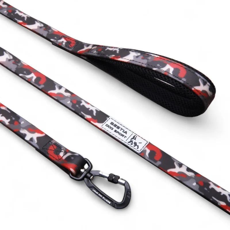 Padded puppy sleep crate-Bestia Dog Sport Tactical Leash Red Camo