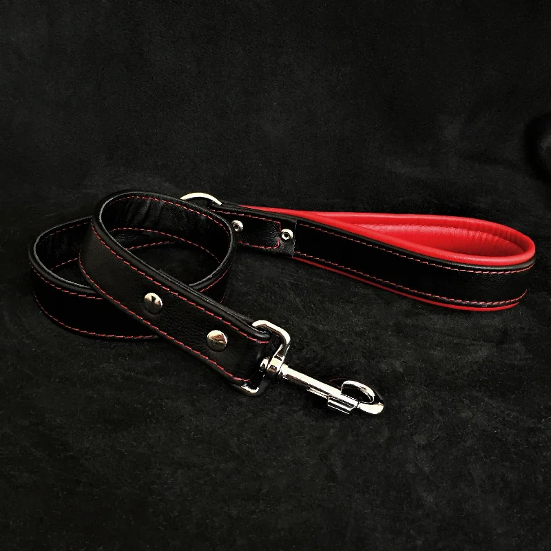 Soft-touch dog muzzle-Black soft leather dog leash