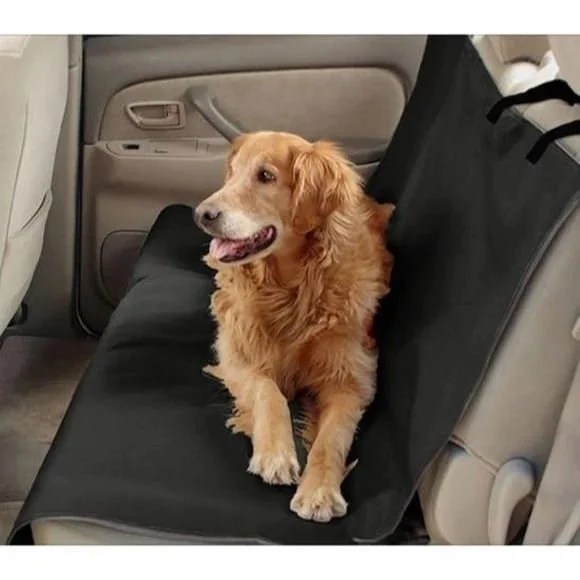 Pet-safe floor polish-Black Waterproof Bench Pet Car Seat Cover, 56" x 47"