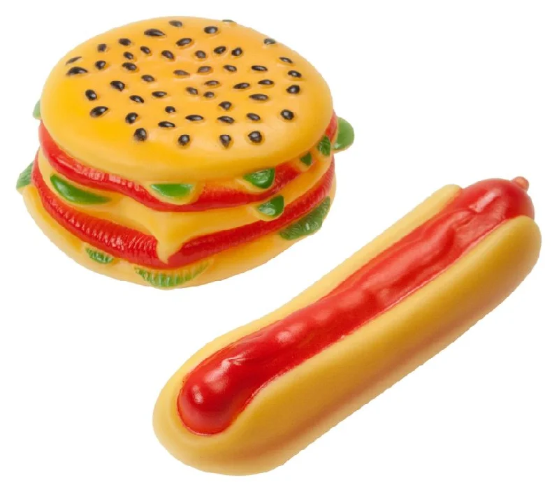 Herbal cat calming drops-Bow Wow Pals 8852 Hamburger & Hot Dog Squeaker Dog Toys