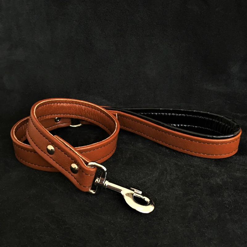 Elastic rabbit walking leash-Brown soft leather dog leash