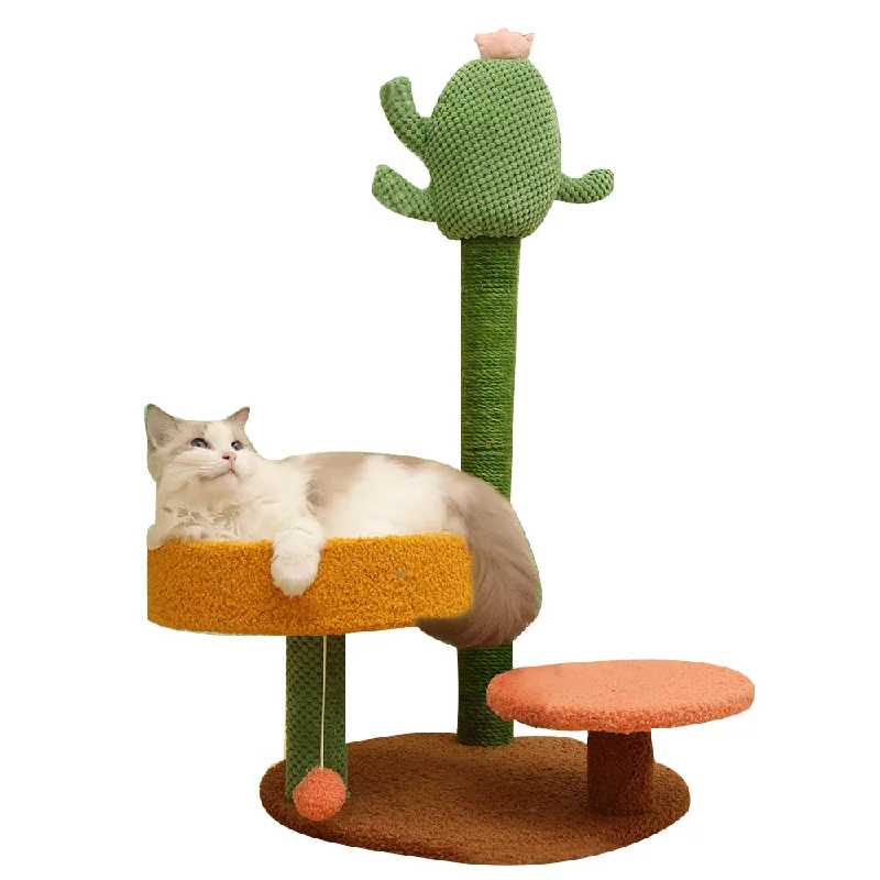 Adjustable pet safety belt-Cactus Theme Cat Tree