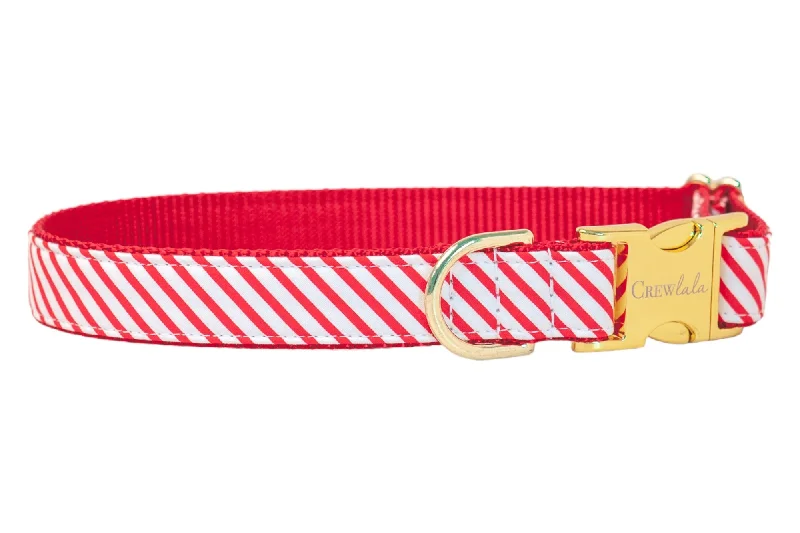 Adjustable fish tank warmer-Candy Cane Stripe Dog Collar