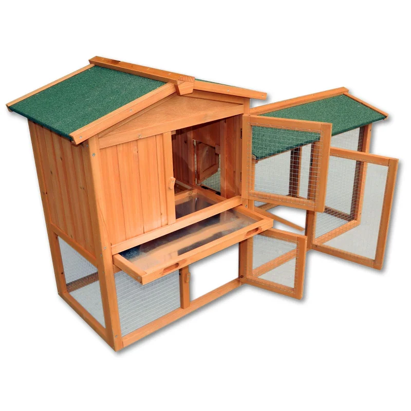 Floating aquarium ornament-Chicken Coop Hen House Poultry Pet Hutch Bunny House Large Run