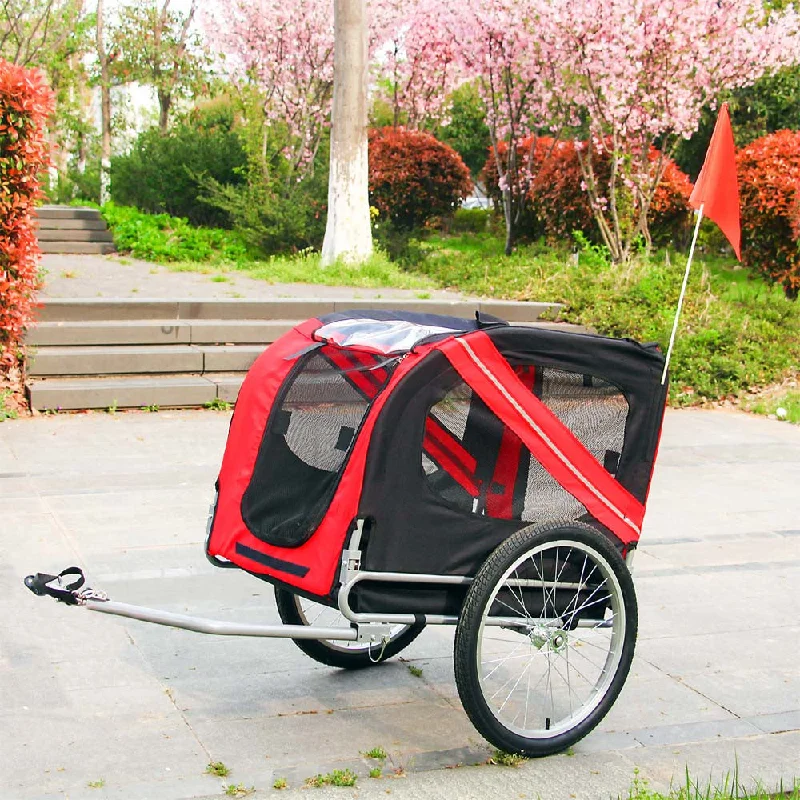 Herbal pet breath gel-Dog Bicycle Trailer with Fly Screen and Rain Protection, Black & Red