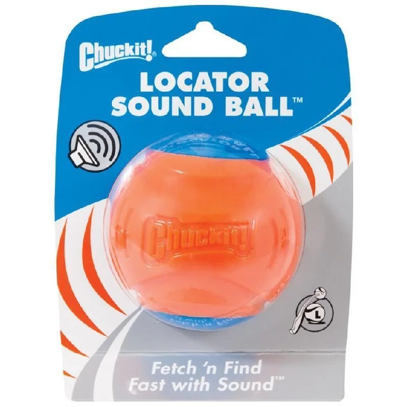 Flexible pet grooming glove-CHUCKIT! LOCATOR SOUND BALL (LARGE, BLUE/ORANGE)