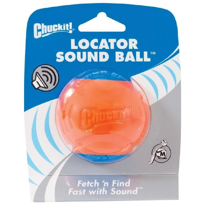 Spinning hamster play ball-CHUCKIT! LOCATOR SOUND BALL (MD, BLUE/ORANGE)