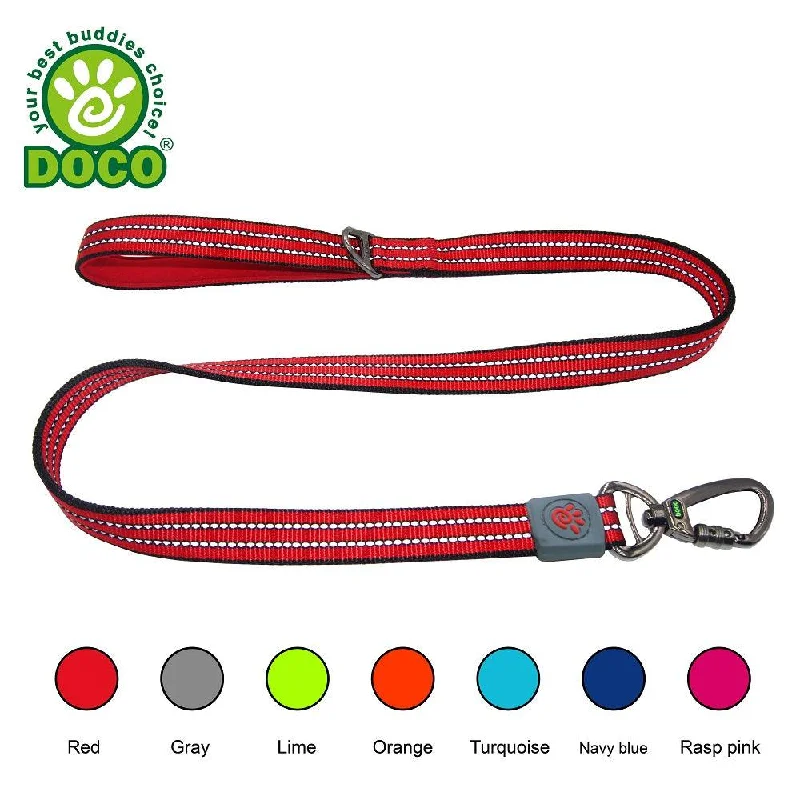 Custom-engraved pet tag-DOCO® VARIO Nylon Dog Leash with Reflective Thread 6ft