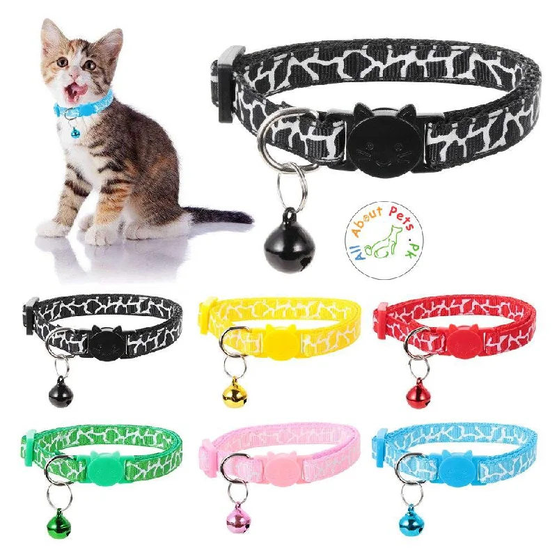 Chamomile pet calming band-Crack Print Breakaway Nylon Cat & Dog Collars With Bell