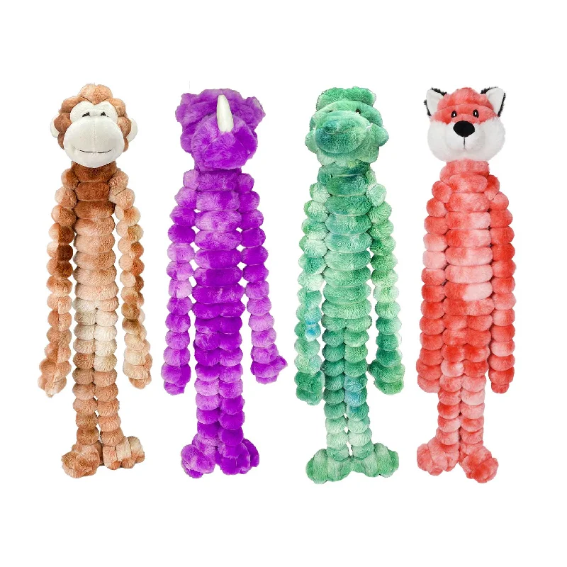 Knotted dog rope toy-Crimpy Cuddlerz, 27", Assorted (Alligator, Monkey, Rhino, Fox)