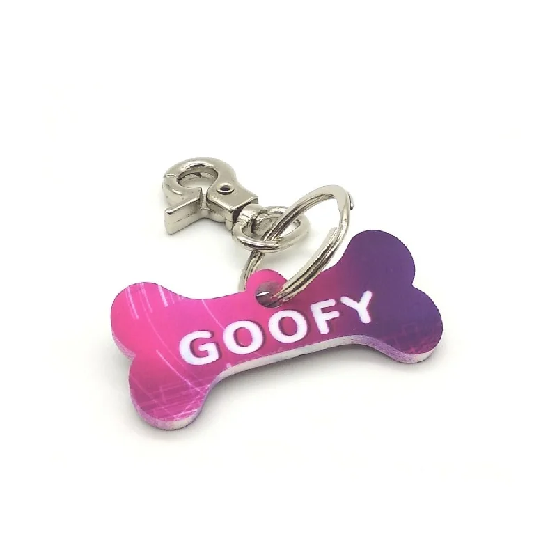 Antibacterial paw cleaner cup-Custom Name Tag for Dogs & Cats-Bone Purple