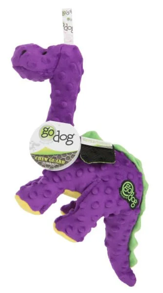 Long-reach dog tie cable-Dinos Purple Bruto Brontosaurus Dog Toy