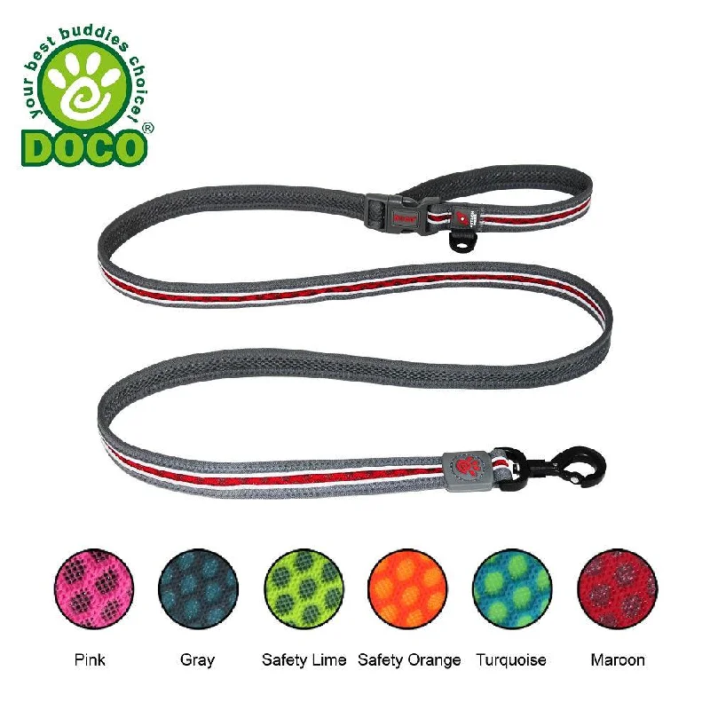 Padded dog snow boots-DOCO® Lunar Air Easy Snap Multifunction Dog Leash - 6ft w/ Click and Lock Snap