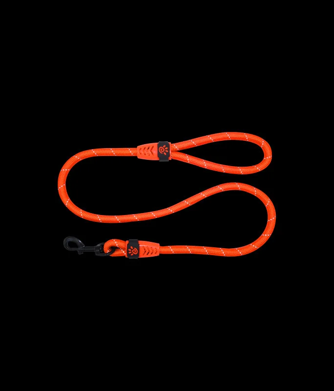 Rubberized pet play mat-Doco Reflective Rope Leash - Orange- 5ft