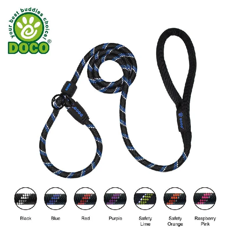 Compact dog grooming set-DOCO® Reflective Rope Slip Dog Leash w/Black Nylon Handle