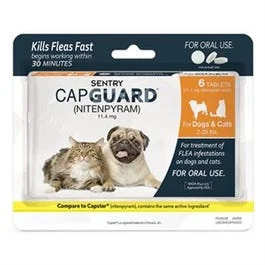 Memory foam dog mattress-Dog Flea & Tick Capguard Pills, 6-Ct.