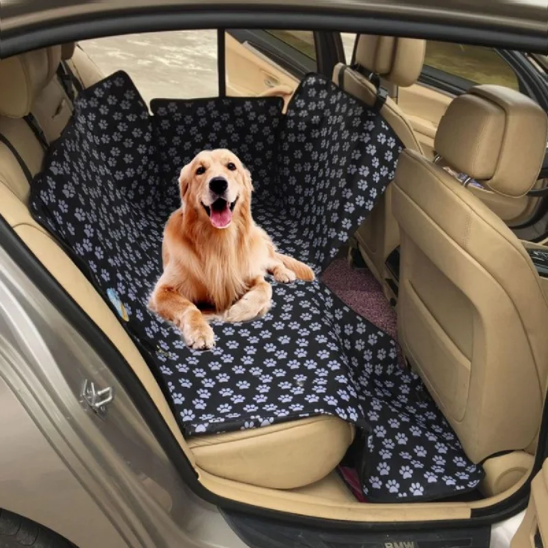 Plant-based pet shampoo-Dog Waterproof Car Seat Cover With Paw Prints