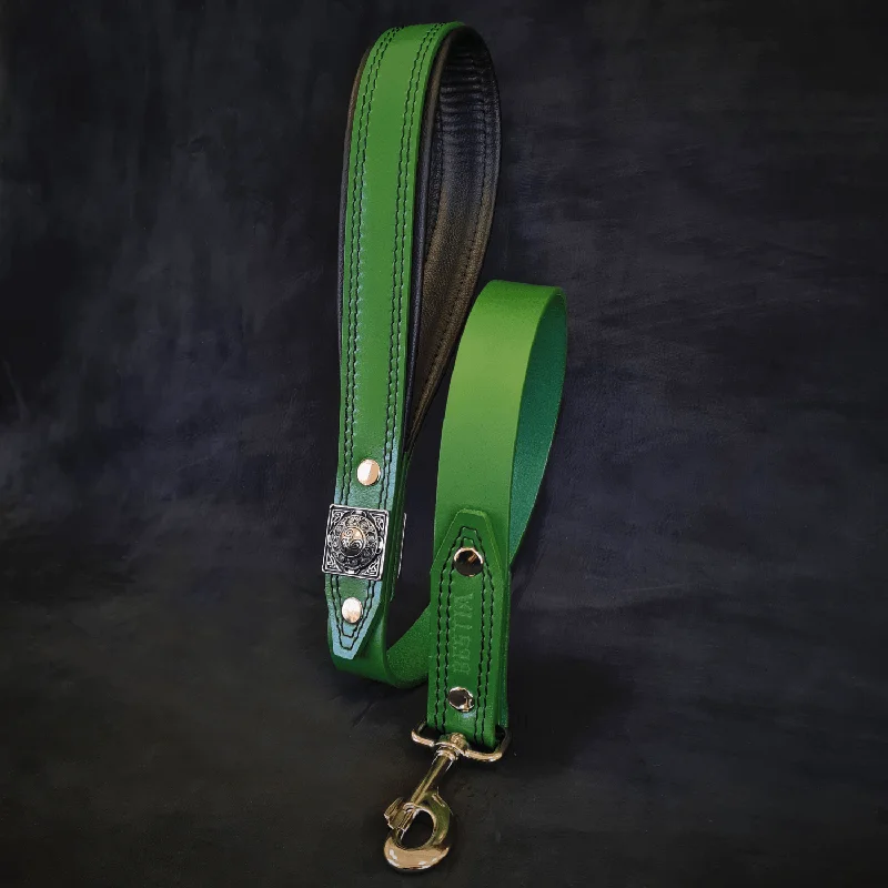 Long-reach dog tie cable-''Eros'' leash GREEN