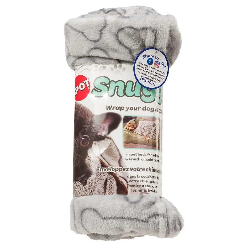 Compact hamster carry case-Ethical Pet Grey Bones Snuggler Blanket (40 in x 60 in)