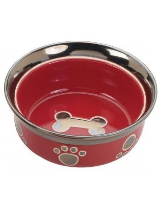 Tough hamster chew tunnel-Ethical Products RITZ COPPER RIM STONEWARE 7″ DOG, RED (1-Count)