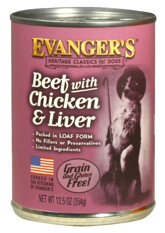 Plush puppy teething bone-Evanger's Heritage Classic for Dogs Beef with Chicken & Liver