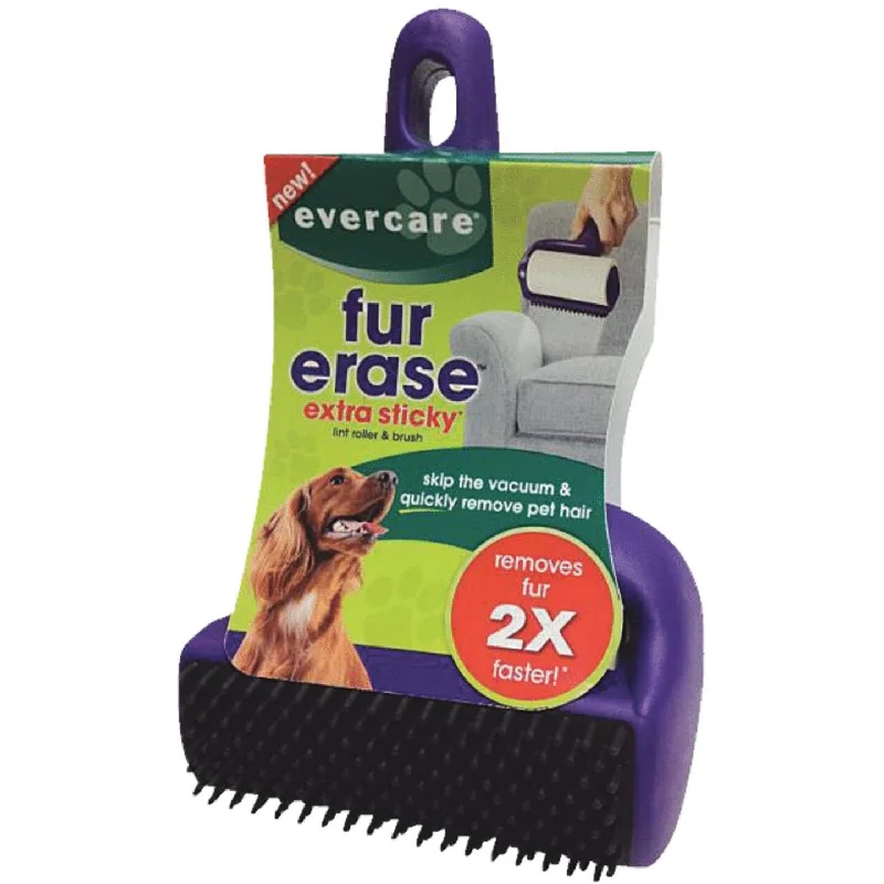 Clear pet door panel-Evercare Fur Erase 4 In. Roller with Brush Pet Hair Remover