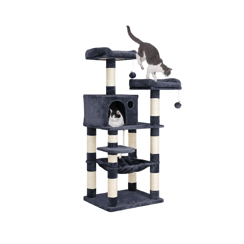 Cotton pet treat bag-Multi-Level Cat Tree with Sisal-Covered Scratching Posts