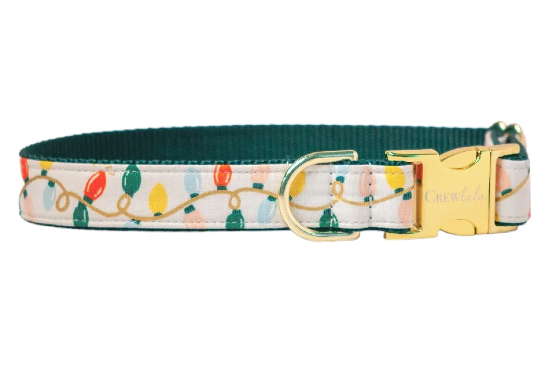 Quilted pet car cover-Festive Lights Dog Collar