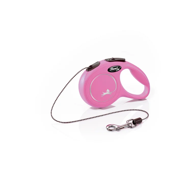 Eco-friendly pet chew set-Flexi New Classic Cord Retractable Leash - XS-PINK