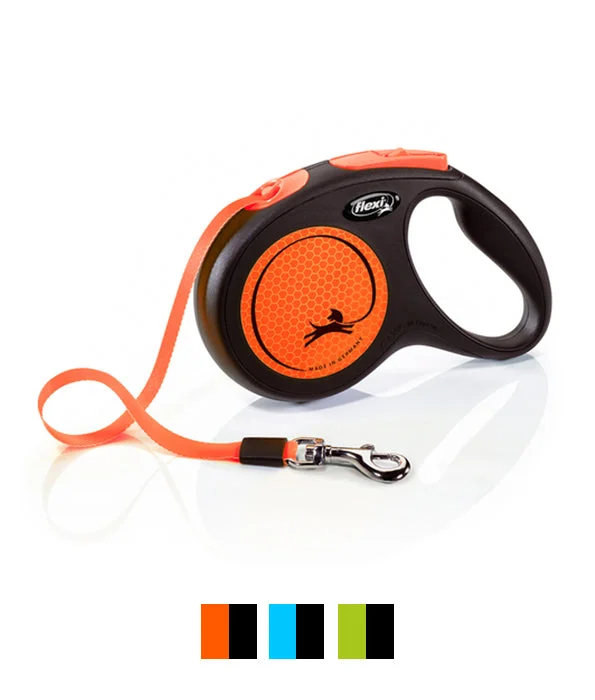 Submersible aquarium light-Flexi New Neon Tape Retractable Leash - M/5M-ORANGE