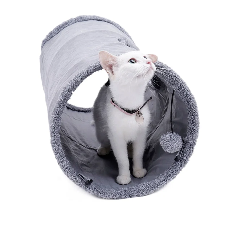 Pet-safe cleaning wipes-Foldable Pets Play Tube Set with Removable Ball