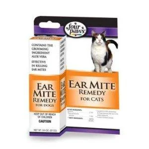 Wall-mounted cat perch-Four Paws Ear Mite Remedy for Cats (0.75oz)