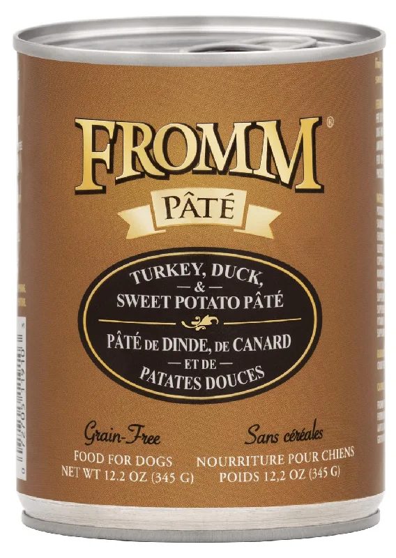 Soft-bristle pet brush-Fromm Grain-Free Turkey, Duck & Sweet Potato Pâté Dog Food (12.2 oz, Single Can)