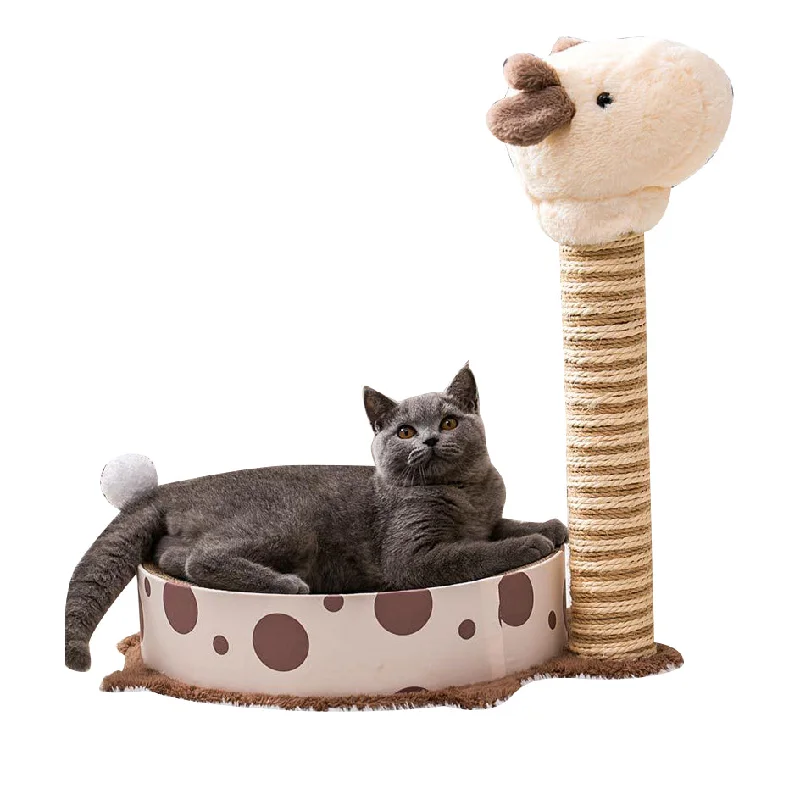 Plush puppy tug bone-Giraffe-shaped cat scratching post