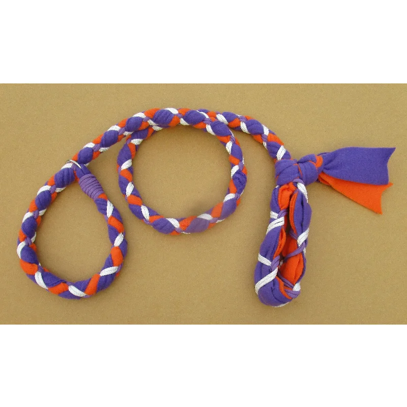 Stable dog grooming platform-Hand Braided Dog Tug Leash with Slip Collar, Fleece and Paracord for Walking, Agility or Flyball Purple over Orange with White