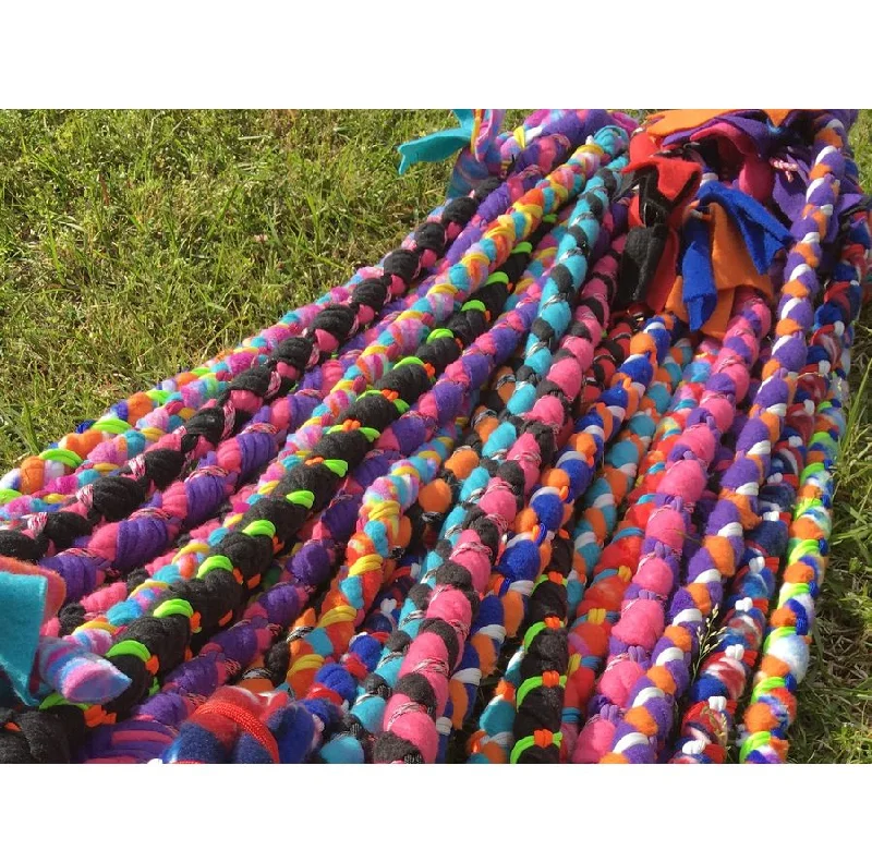 Spinning hamster play ball-Hand Braided Dog Tug Leash, Fleece and Paracord for Walking, Agility or Flyball CUSTOM MADE