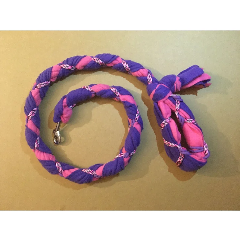 Locking pet flap door-Hand Braided Dog Tug Leash with Clasp, Fleece and Paracord for Walking, Agility or Flyball Purple over Pink with Pink Camouflage